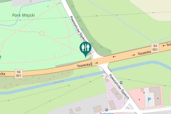 Map showing location of Toszecka Toilet