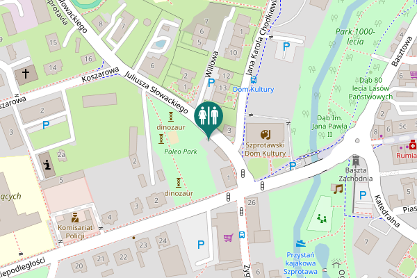 Map showing location of Velo Sprotavia Toilet