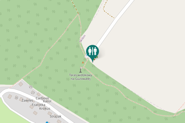 Map showing location of Radków Toilet