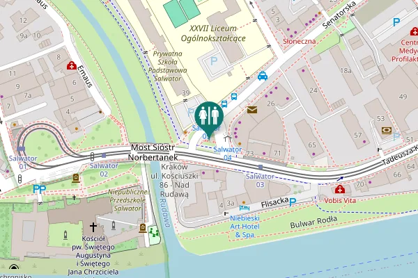 Map showing location of Senatorska Toilet