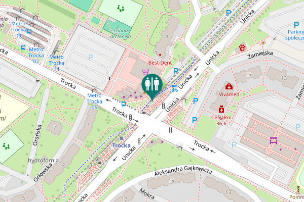 Map showing location of Trocka 10F Toilet