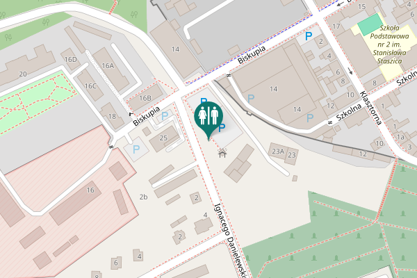 Map showing location of Ignacego Danielewskiego 2 Toilet