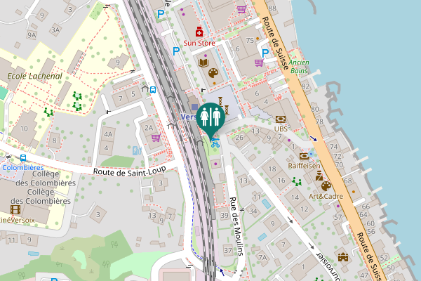Map showing location of Rue des Moulins 43 Toilet