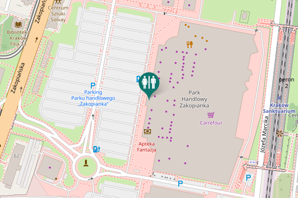 Map showing location of Zakopiańska 62 Toilet