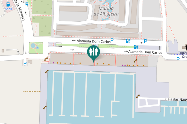 Map showing location of Alameda Dom Carlos Toilet