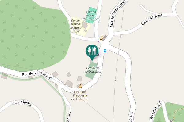 Map showing location of Rua de Santa Isabel Toilet