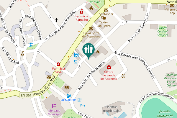 Map showing location of Rua Mário Branco Madeira Toilet