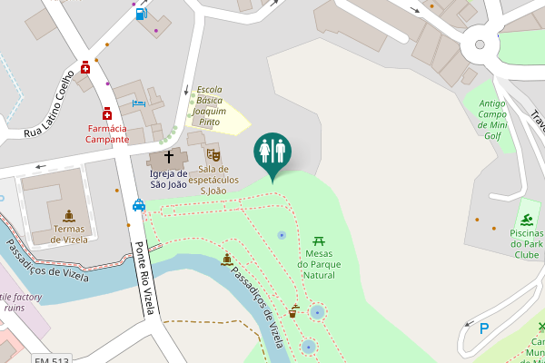 Map showing location of Passadiços de Vizela Toilet