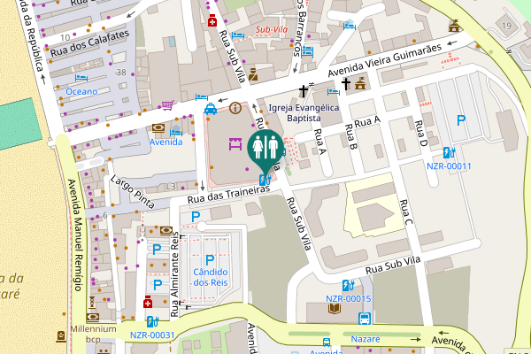 Map showing location of Rua das Traineiras Toilet