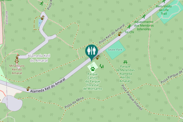 Map showing location of Alameda Keil do Amaral Toilet