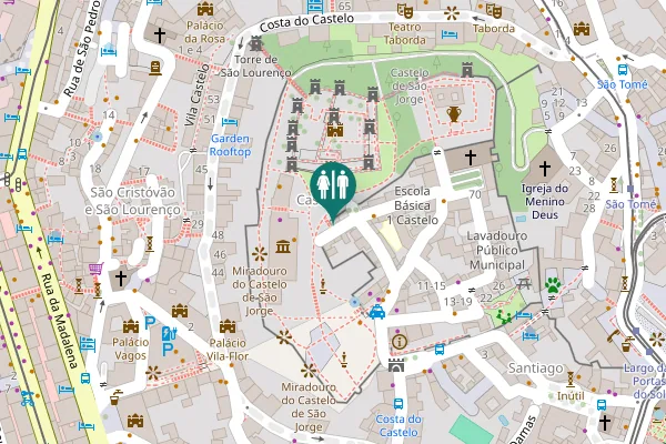 Map showing location of Rua do Chão da Feira Toilet