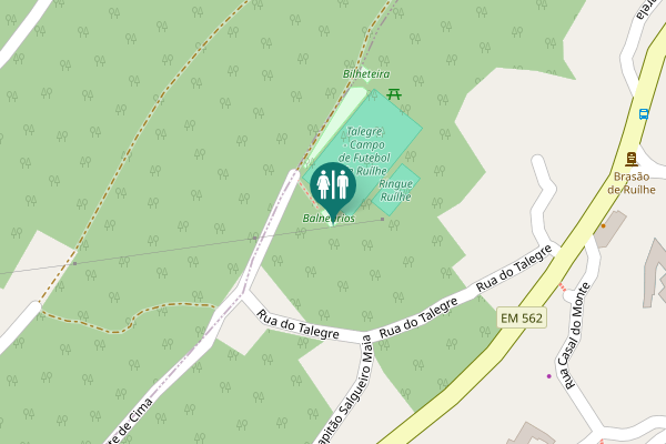 Map showing location of Braga Toilet