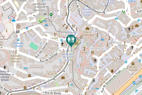 Map showing location of Largo de Santa Luzia 5 Toilet