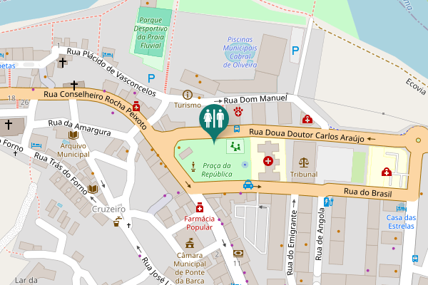 Map showing location of Rua Doutor Carlos Araújo Toilet