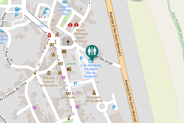 Map showing location of Largo do Jogo da Choca Toilet
