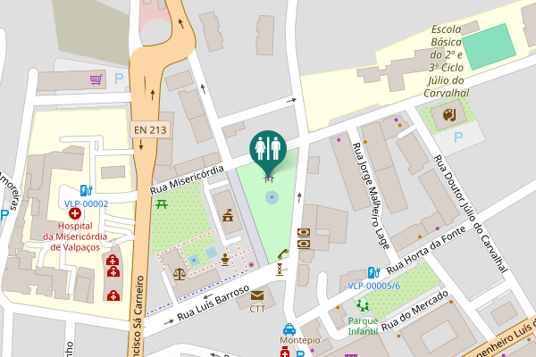 Map showing location of Rua Sacadura Cabral Toilet