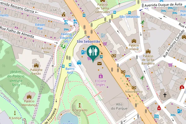 Map showing location of Avenida António Augusto Aguiar 31 Toilet