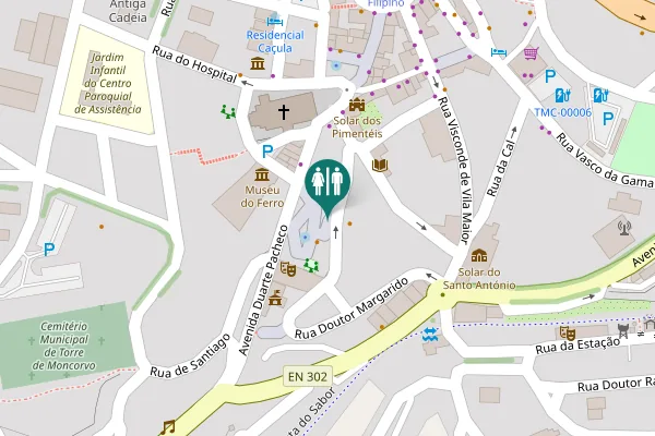 Map showing location of Torre de Moncorvo Toilet