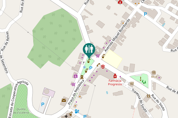 Map showing location of Praça da República 916140276 Toilet