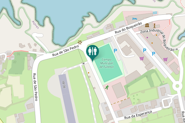 Map showing location of Rua da Esperança Toilet
