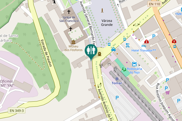 Map showing location of Casas de Banho Públicas