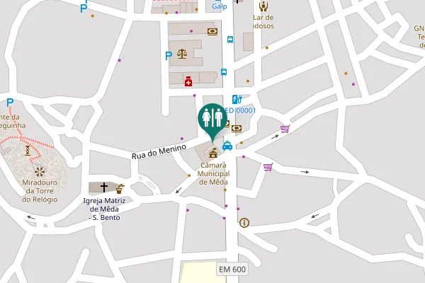 Map showing location of Rua do Menino Toilet