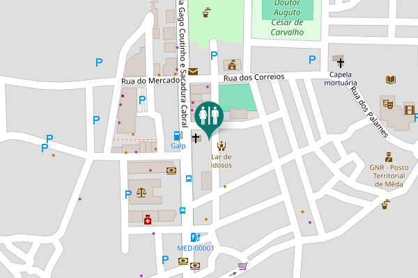 Map showing location of Mêda Toilet