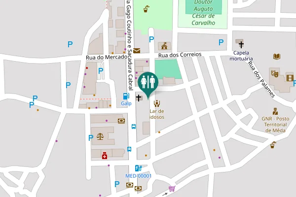 Map showing location of Mêda Toilet