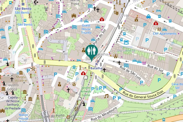 Map showing location of Rua do Cativo Toilet