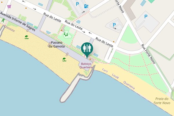 Map showing location of Passeio da Gaivota Toilet