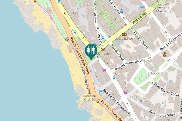 Map showing location of Praia dos Ingleses Toilet