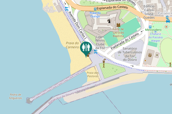 Map showing location of Porto Toilet