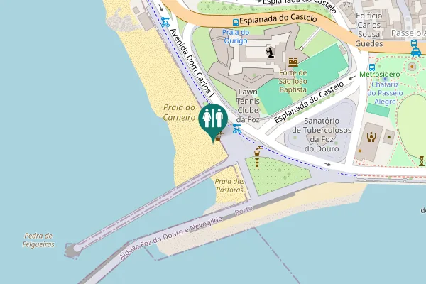 Map showing location of Porto Toilet