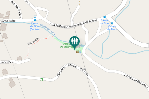 Map showing location of Estrada do Escravote Toilet