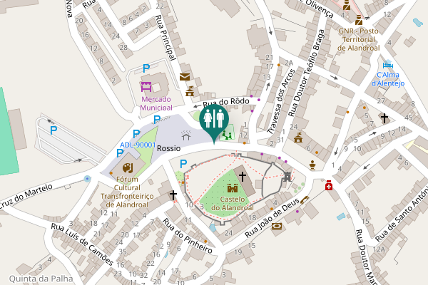 Map showing location of Rossio Toilet