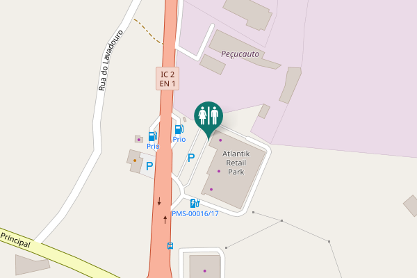 Map showing location of IC 2;EN 1 Toilet