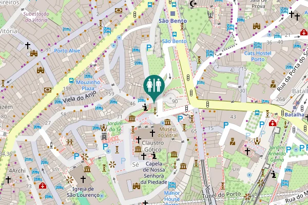 Map showing location of Rua de São Sebastião Toilet