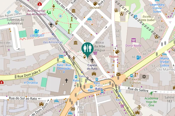Map showing location of Calçada Bento da Rocha Cabral 16 Toilet