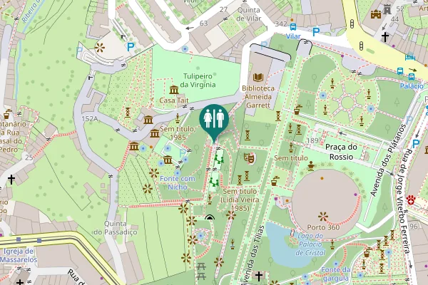Map showing location of Avenida dos Castanheiros da Índia Toilet