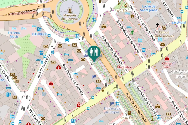 Map showing location of Avenida da Liberdade 245 Toilet