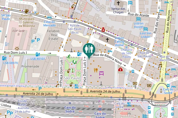 Map showing location of Praça Dom Luís I 44 Toilet