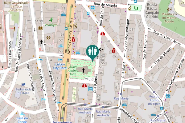 Map showing location of WC Público