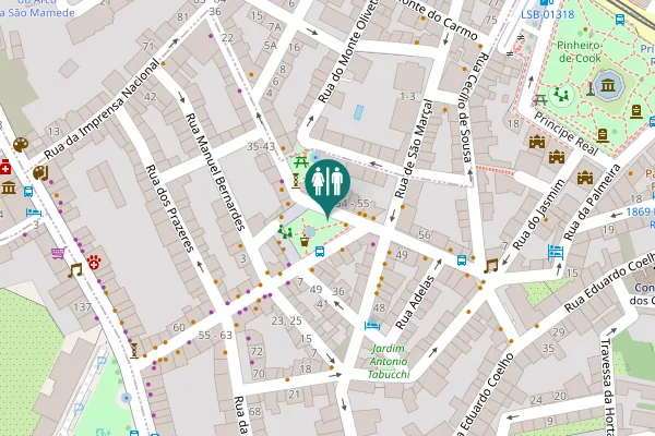 Map showing location of WC Público Automatizado