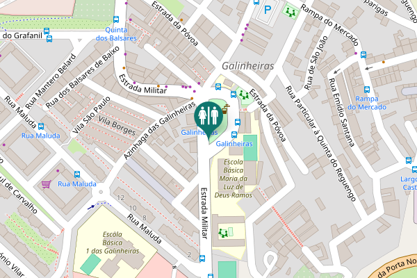 Map showing location of WC Público Automatizado