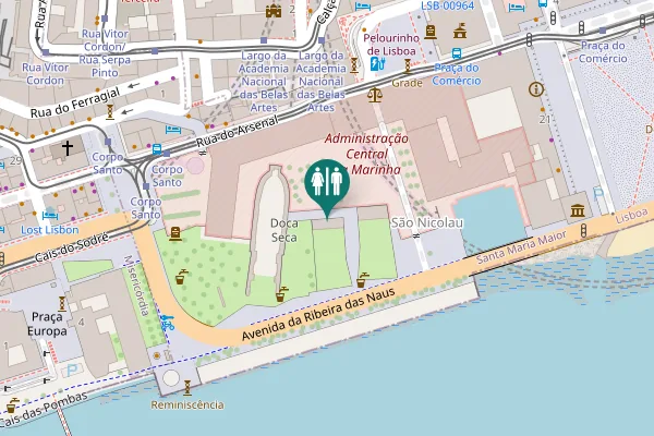 Map showing location of Lisbon Toilet