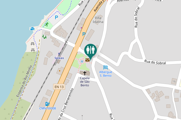 Map showing location of Avenida de São Bento Toilet