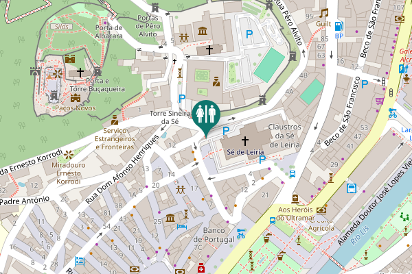 Map showing location of Largo da Sé Toilet