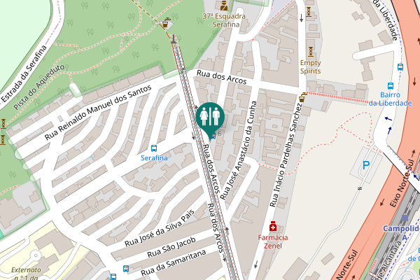 Map showing location of Rua Miguel Ângelo de Blasco 6 Toilet