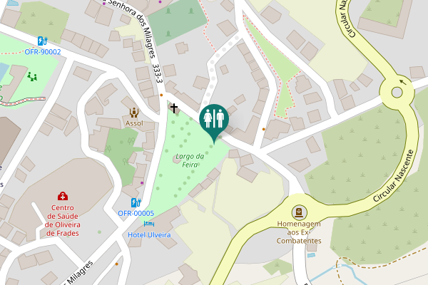 Map showing location of Oliveira de Frades Toilet
