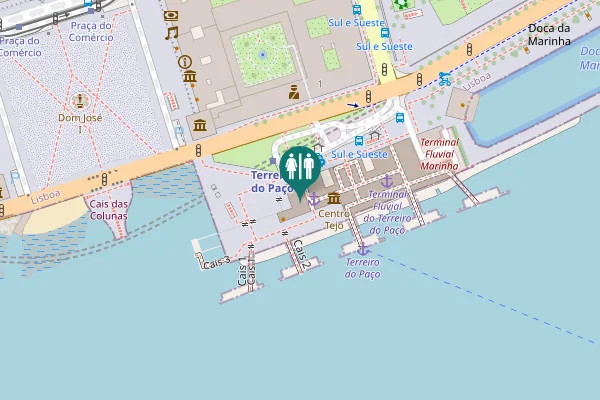 Map showing location of Avenida Infante Dom Henrique 1B Toilet